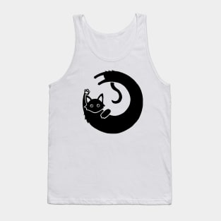 Long Cat Logo - Black Tank Top